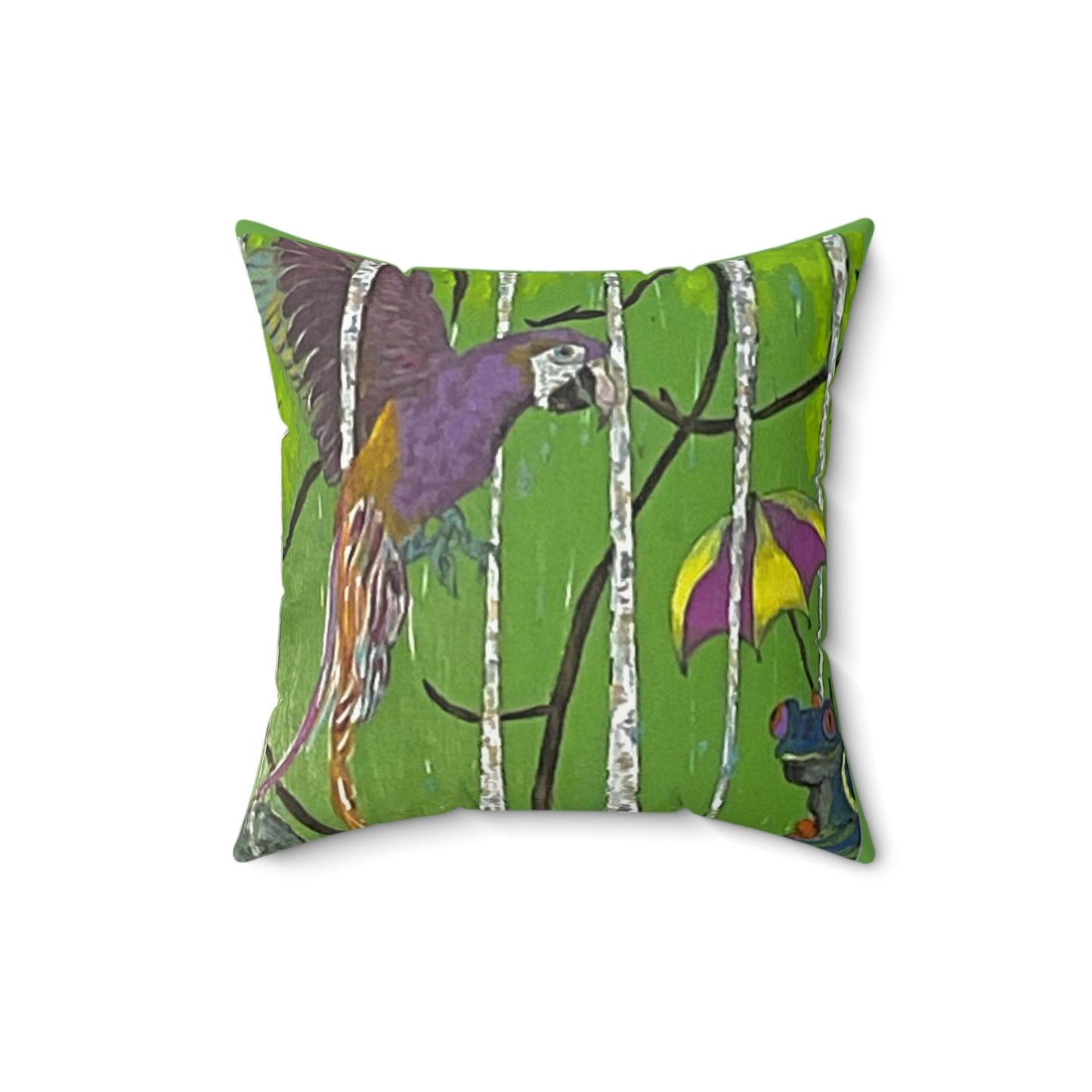 Candid Moment in the Rainforest - Faux Suede Square Pillow