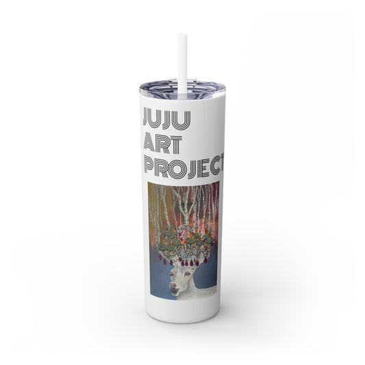 Juju Art Project - Skinny Tumbler with Straw, 20oz