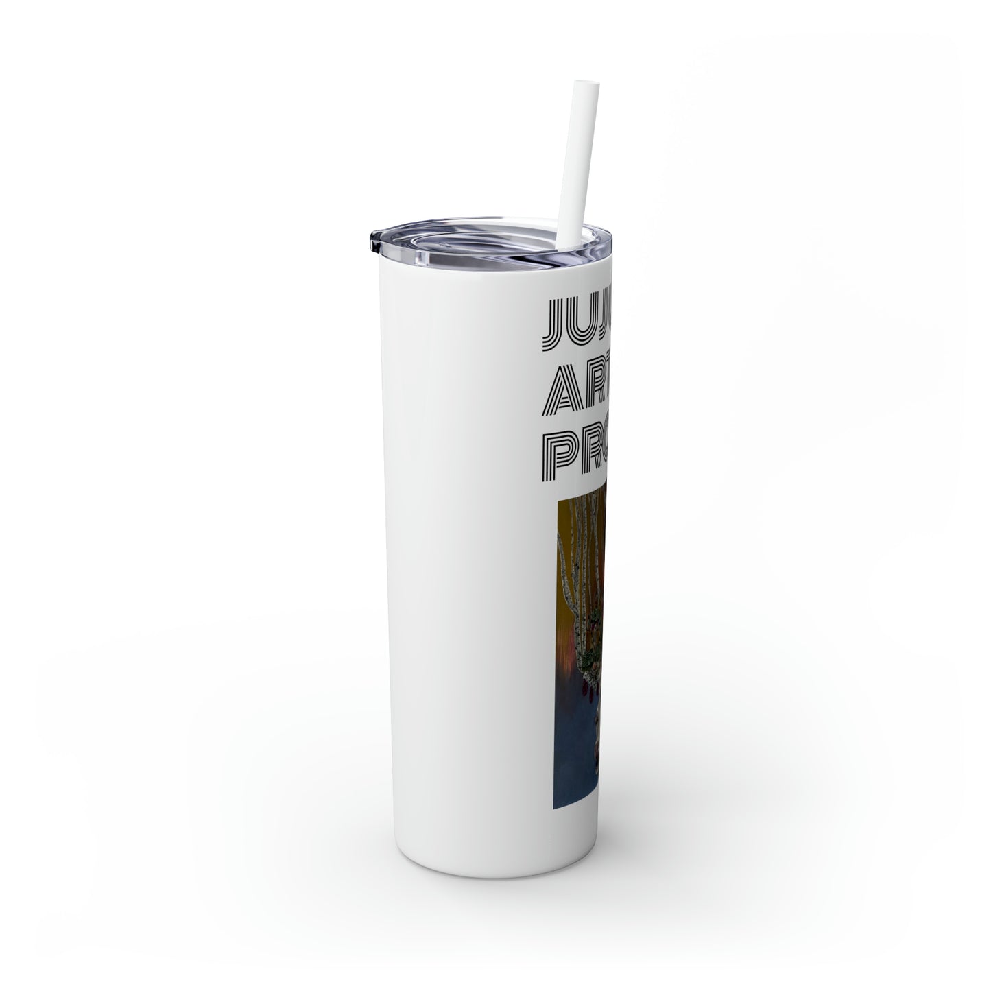 Juju Art Project - Skinny Tumbler with Straw, 20oz